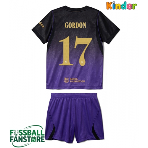 Barcelona Anthony Gordon #17 Replik Auswärtstrikot Kinder 2026-27 Kurzarm (+ Kurze Hosen)